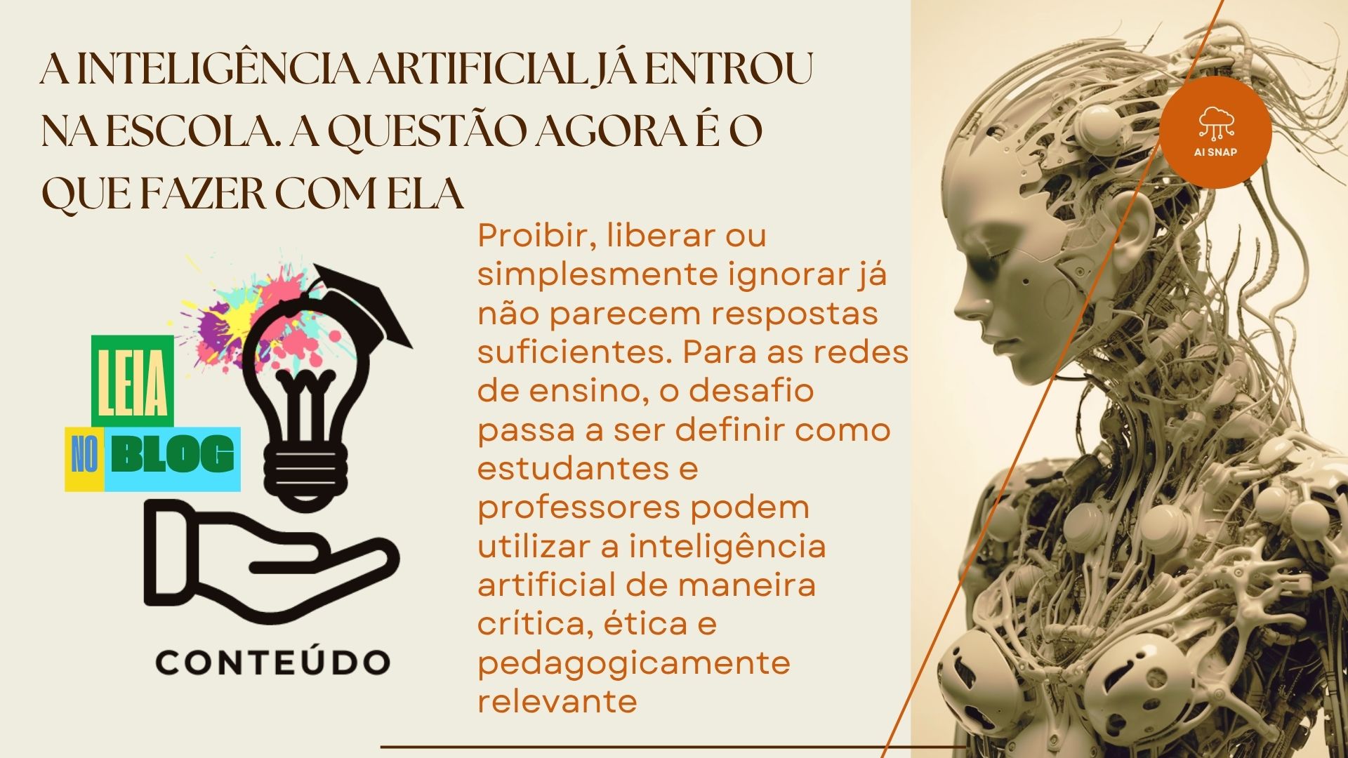 Ilustração sobre inteligência artificial na escola